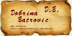 Dobrina Batrović vizit kartica